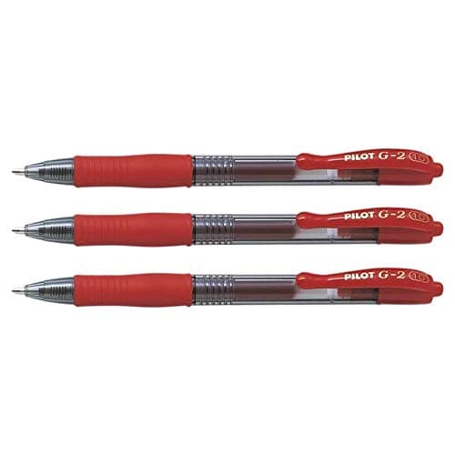 Image of Pilot G-2 Gel Ink Rollerball Pens Large Tip 1 mm Pack of 3 Redaa