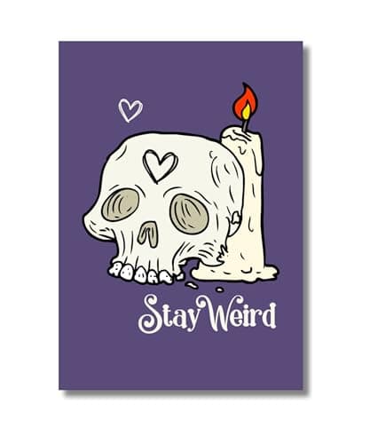 Image of Gothic Skull & Candle Card - Quirky Valentine's, Birthday or Anniversary Card for Him or Her | Alternative Love Card
