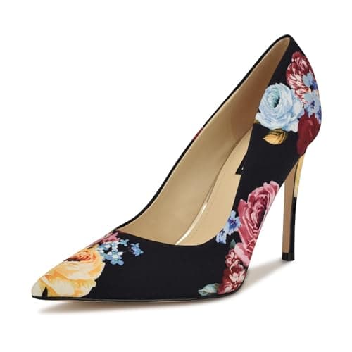 Image of Nine West Women's Fresh Pointy Toe Pump, Black Rose Multi 002, 8 UK