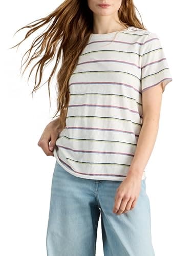 Image of White Stuff Women's Clara T-Shirt, Ivory Mlt, 12