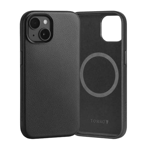 Image of TORRO Case Compatible with iPhone 15 - Premium Leather MagSafe Compatible, Slim Bumper Case (Black)