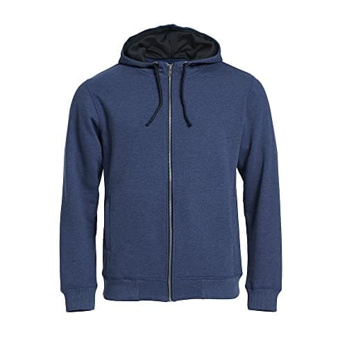 Image of CliQue Mens Classic Melange Full Zip Hoodie (L) (Blue Melange)