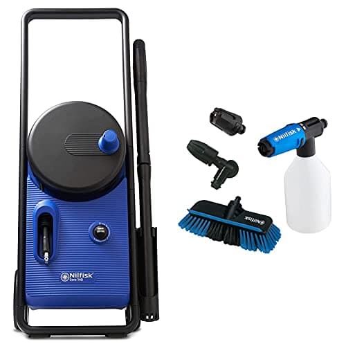 Image of Nilfisk 128471254 Core 140 Bar High Pressure Washer with Power Control for Home, Garden and Car Blue & Alto Click & Clean Car Cleaning Kit
