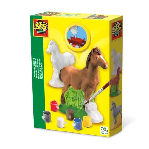 Image of SES Creative Casting & Painting Kit Horse, Mould and Paint Plaster Pottery and Painting Set, For Boys and Girls 5 years and Up, Creative Arts and Crafts Set