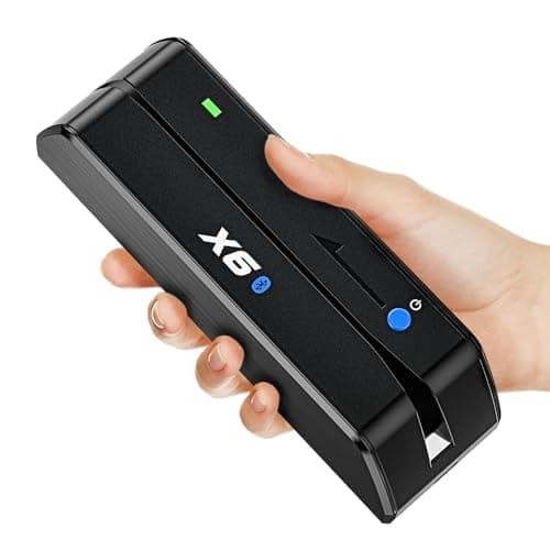 Image of MSR605X/MSR X6BT Magnetic Stripe Card Reader-Writer, USB & Bluetooth 4.1 Magstripe Encoder for Windows/Mac/Android, 3-Track Swipe Encoder-Black