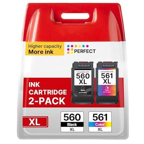 Image of PG-560XL CL-561XL 560XL 561XL Replacement for Canon 560 561 Ink Cartridges for Pixma TS7451 TS7450 TS5350 TS5351 TS5350a TS5351 TS5352 (1 Black 1 Colour)