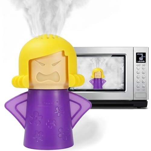 Image of Microwave Cleaner Angry Mama Oven Steam Cleaner Odor Absorber Easily Cleans the Crud in Minutes,Purple