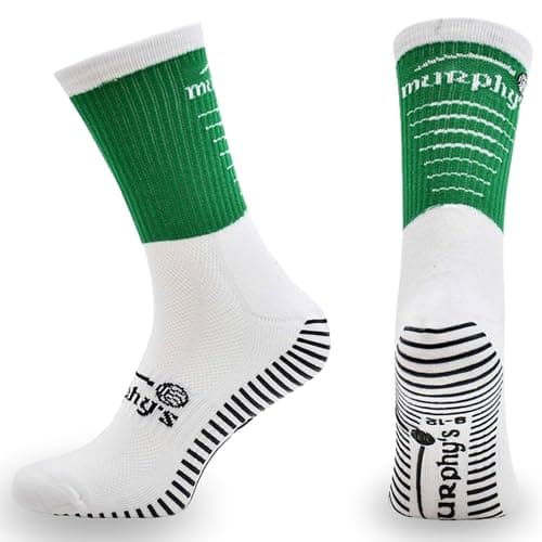 Image of Murphys Unisex Pro Mid Gaa Grip Adult Mens Sport Socks, Green/White, 9-12 EU