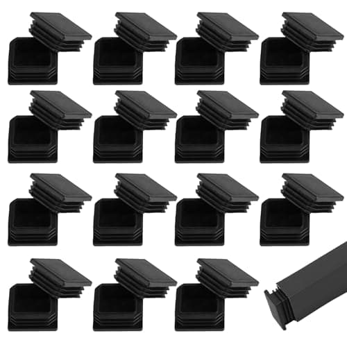 Image of 30 Pcs Square Plastic Plugs, 40x40mm Black Plastic End Caps, Square Tube End Caps, Tubing End Cap Plugs, Tube Inner End Caps Cover Tube Inserts for Furniture Chair Desk Tables Metal Tube Pipe