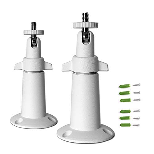 Image of Security Camera Wall Mount Bracket (1/4'') Adjustable Indoor/Outdoor Mount Compatible with Arlo, Zmodo, WYZE, Amcrest, TENVIS, Faleemi, Wansview, CCTV Camera and Other Models (2 Pack / White)