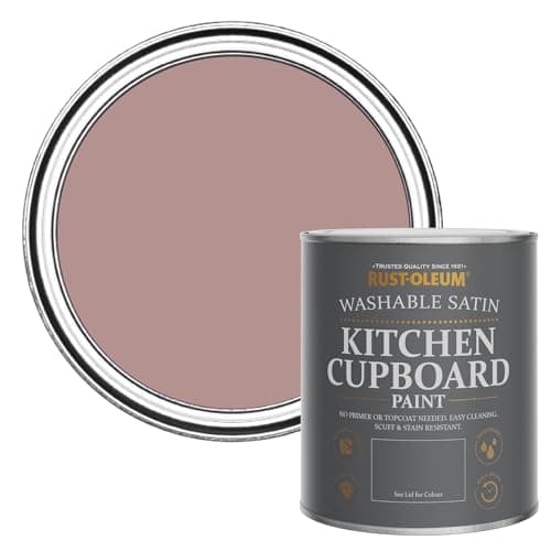 Image of Rust-Oleum Pink Scrubbable Kitchen Cupboard Paint in Satin Finish - Heartfelt 750ml