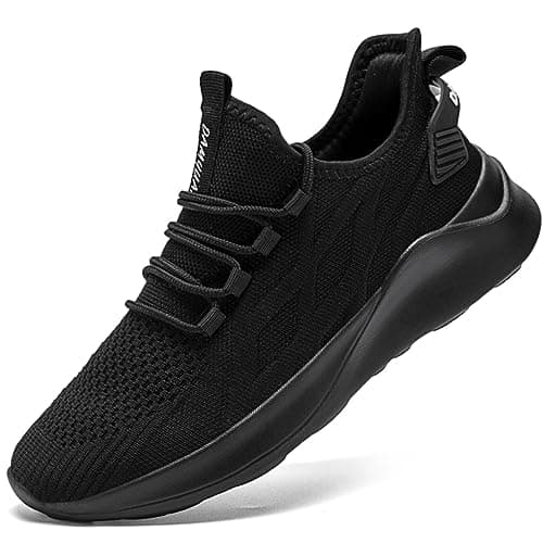 Image of Oltyutc Womens Trainers Running Shoes Breathable Gym Sports Tennis Shoes Black Womens Size 8 UK(Label Size:42)
