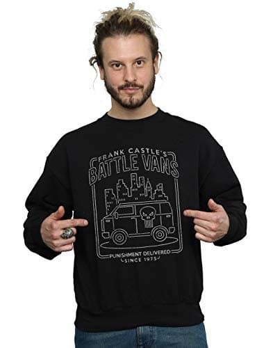 Image of Marvel Men's The Punisher Frank Castle's Battle Vans Sweatshirt Black XXXXX-Large