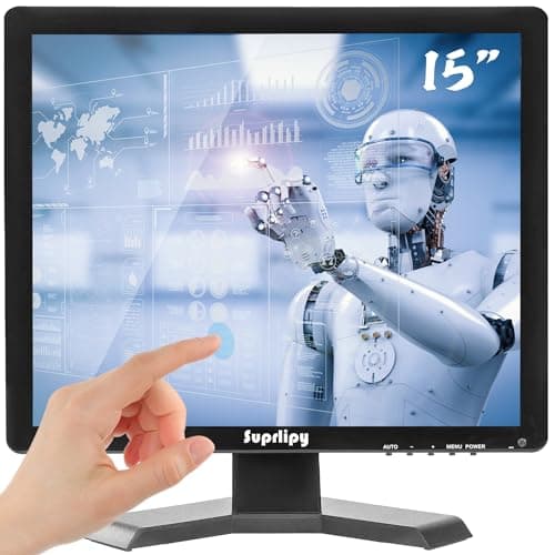 Image of Suprlipy 15 Inch Touch Screen Monitor 1024x768 Support HDMI VGA AV USB BNC, 10 Points Capacitive Touch TFT LED Monitor for Laptop PC Xbox PS5/PS4 Switch POS Systems Built-in LounSpeakers