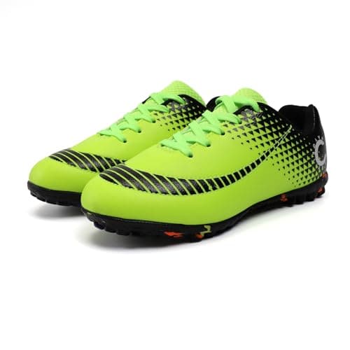 Image of YHLLZY Boys Football Boots Kids Football Shoes Astro Turf Trainers Girls Soccer Athletics Training Shoes Teenager Outdoor Sport Shoes Sneakers Green 12UK Child