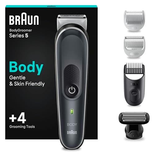 Image of Braun Series 5 Body Groomer/Intimate Shaver Man, Body Care and Hair Removal for Men, Chest, Armpits, Comb Attachments 1-11 mm, Smooth Shaving Attachment, BG5360
