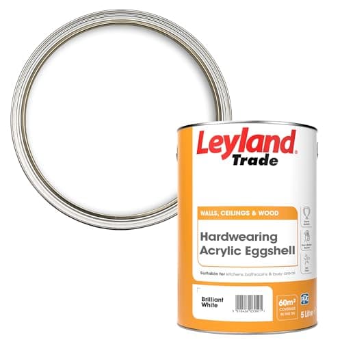 Image of Leyland Trade Acrylic Eggshell Paint - Brilliant White 5L