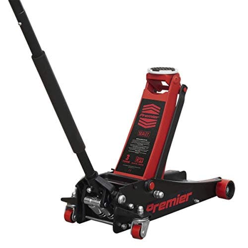 Image of Sealey 3 Tonne Low Profile Trolley Jack, Car Jack, with Rocket Lift - Red - 3040AR