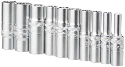 Image of Draper 50048 1/4-Inch Metric Multi-Drive Deep Socket 10 Piece Set , Blue