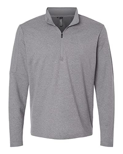 Image of adidas Mens 3-Stripes Quarter-Zip Sweater, 2XL, Grey Three Melange, Grey Three Melange, XXL