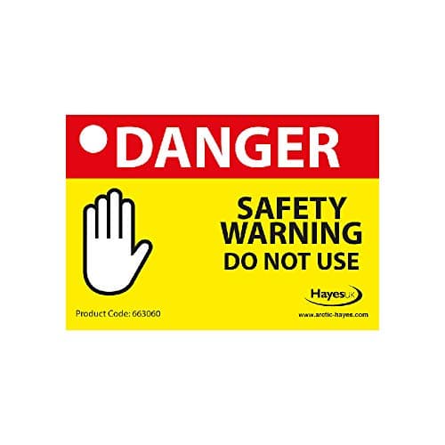 Image of Arctic Hayes 663060 Danger Safety Warning Do Not Use 10 Labels, 82 mm Length x 57 mm Width