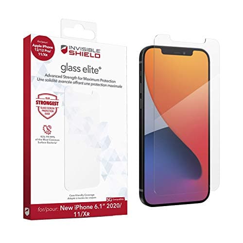 Image of ZAGG InvisibleShield Glass Elite+ for the Apple iPhone 12/12 Pro/11/XR (Screen)- Anti-microbial, Impact Protection, Smudge Free, Scratch Resistant