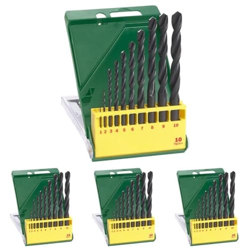Image of Bosch Home and Garden 2607019442 10 Piece Metal HSS-R Drill Bit Set, Black (Pack of 4)