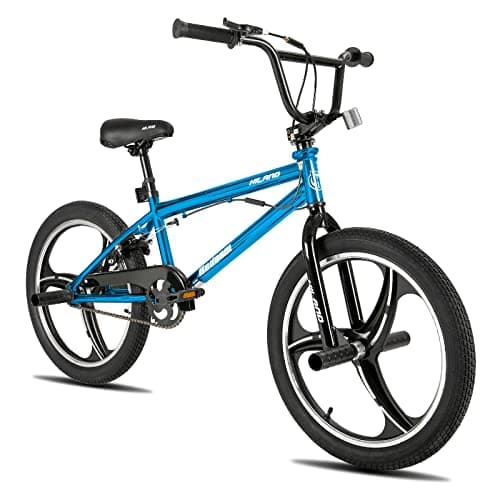 Image of Hiland 20 Inch 3 Spoke Kids BMX Bike for Boys Girls Ages 7-13, 360 Degree Rotor Freestyle, 4 Pegs Single Speed Kid’s BMX Bicycle, Blue