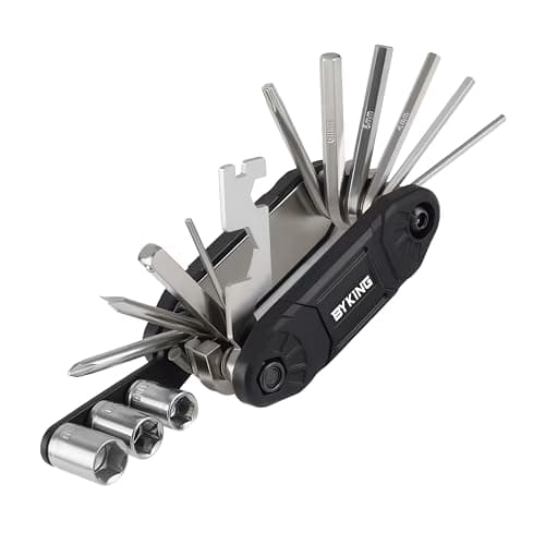 Image of BYKING Bicycle Tool Kit, Pocket Repair Bike Multi Tool, Cycling Gifts for Men/Women, 16 in 1 Folding Tool with Allen Key for Bike Maintenance.