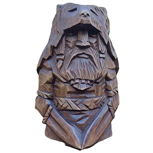 Image of HELEVIA Odin Thors Resin Viking Statue, Resin Spearman Sculpture Norse Warrior Figure, Art Craft Ornaments, for Home Outdoor Garden Decoration (Uffrah Delnar - Double Sword)