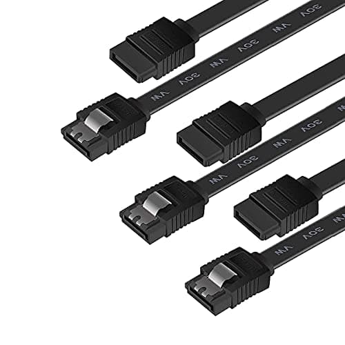 Image of Benfei SATA Cable III, 3 Pack SATA Cable III 6Gbps Straight HDD SDD Data Cable with Locking Latch 18 Inch for SATA HDD, SSD, CD Driver, CD Writer - Black