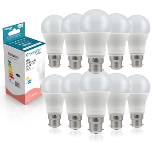 Image of Crompton Lamps GLS LED Light Bulb BC-B22d | 13W = 100W Equivalent | Warm White 2700K | Energy Efficient | Bayonet Lightbulb | Long Life 15,000-Hrs | 10-Pack