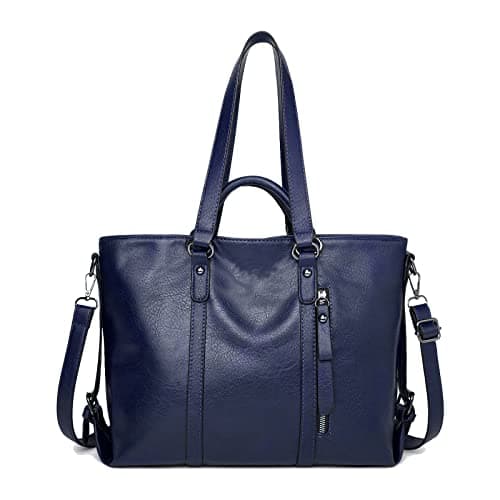 Image of Aileese Tote Handbags for Women Retro Soft Leather Hobo Purses Fashion Crossbody Large Shoulder Bags Blue