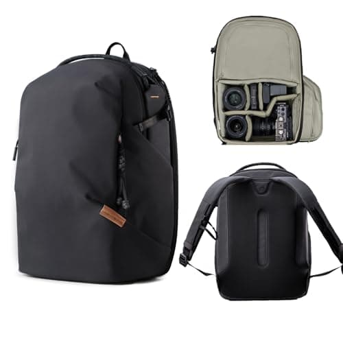 Image of PGYTECH OneGo Lite Camera Backpack 22L Lightweight Camera Bag Compatible with Sony/Canon/Nikon/DSLR/SLR Mirrorless Cameras, Water-Resistant BackPack for Urban & Travel Photography, Matte Black