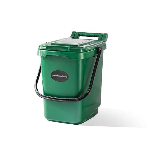 Image of Gardening Naturally Kitchen Caddy Kerbside Green Recycling Bin Long Handle 23 Litre