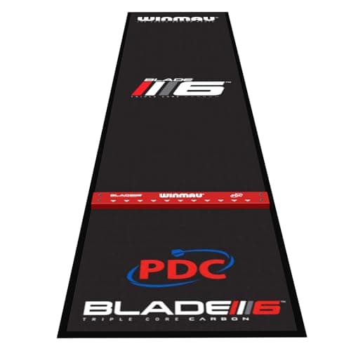 Image of WINMAU Darts Mat - Pro Zone Precision Blade 6 Soft Feel Dart Mat with Raised Integrated Oche Line for Steel Tip - Floor Protection for Dart Board