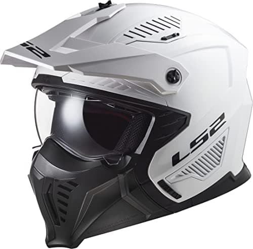 Image of LS2 Motorcycle Helmet OF606 DRIFTER - Solid White - Open Faced With Removable Mask Motorbike Helmet (XS) 53-54cm