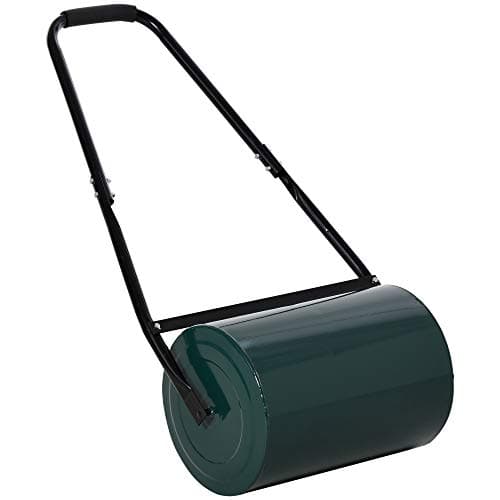 Image of Outsunny 30 L Garden Lawn Roller with Water/Sand Filled Drum, Heavy Duty Steel Lawn Push Rolling Tool for Grass Seeding, Soil Levelling, Dark Green