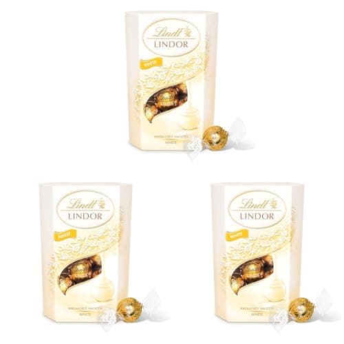 Image of Lindt Lindor White Chocolate Truffles Box - Approx 16 balls, 200g - Chocolate Truffles with a Smooth Melting Filling - Gift Present - Birthday, Celebrations, Congratulations, Thank you (Pack of 3)