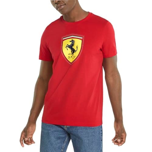 Image of PUMA Ferrari Race Colored Big Shield Tee Rosso Corsa 2XL