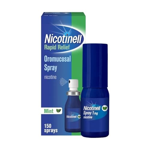 Image of Nicotinell Nicotine Mouthspray 1mg, Fresh Mint Flavour (1 x 150 Sprays), Quit Smoking or Vaping Aid – Starts Reducing Cravings in 30 Seconds, Lasts up to 2 Hours
