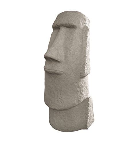 Image of Emsco Group Easter Island Head Statue – Natural Granite Appearance – Made of Resin – Lightweight – 28” Height