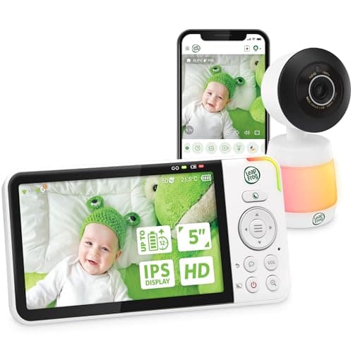 Image of Leapfrog LF3915HD Smart WiFi Video Baby Monitor with Camera & Audio,Remote Camera Pan-Tilt-Zoom,5" HD 720p Display,110 Wide-angle view,Color Night Vision,Adaptive Touch Color Night Light,Two way talk
