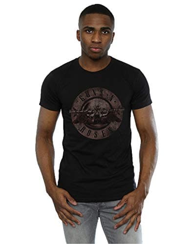Image of Guns N' Roses Men's Sepia Bullet Logo T-Shirt X-Large Black