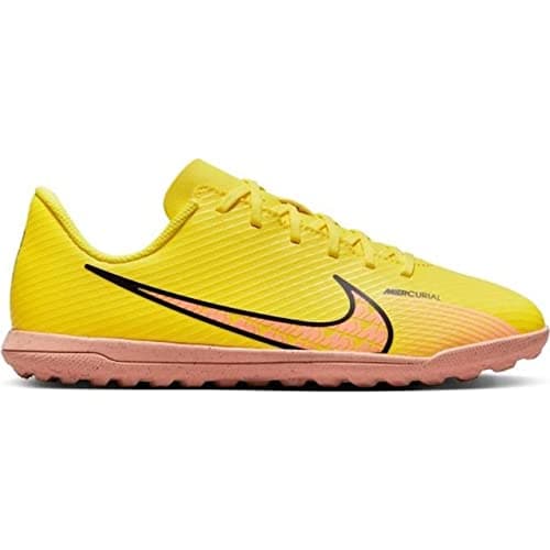 Image of Nike Unisex Children's Jr. Mercurial Vapor 15 Club TF Football Shoes, Yellow Strike Sunset Glow, 4 UK