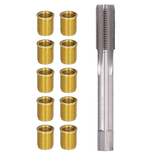 Image of Spark Plug Thread Repair Kit, 11Pcs Spark Plug Thread Repair Tools Gasoline Engine Metal 10pcs M12 x 1.25 thread inserts & M14 x 1.25 tapKit for Automotive Engine Repair Car Accessories Hardware Kit