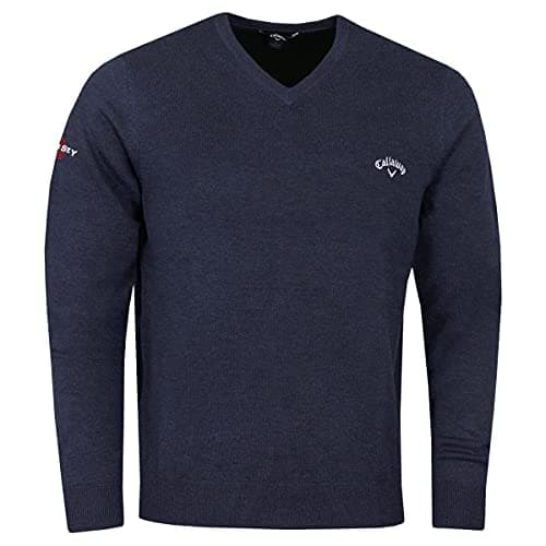 Image of Callaway Golf Mens Odyssey LS V-Neck Sweater - Navy Heather Tour - XXL