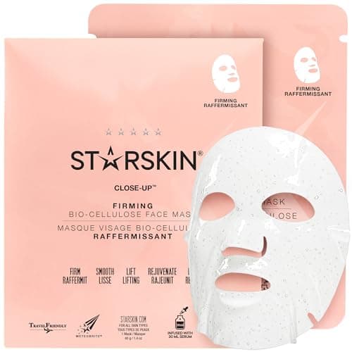 Image of STARSKIN Close-Up 1x40g, Coconut Bio-Cellulose Firming Face Mask for all Skin Types, Face Lifting Korean Skincare Mask, Skin Elasticity Improvement and Rejuvenating Effect, K Beauty Skincare