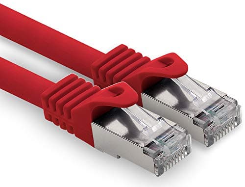Image of 1CONN 5.0 m - red - 1 piece CAT.7 computer Ethernet cable network cable (raw cable) patch cable S-FTP LSZH PIMF 10GB s RJ45 plug Cat6a