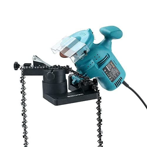 Image of KATSU Chainsaw Sharpener 220W Electric Corded Bench Top Chain Saw Blade Sharpener Grinder, 100mm Grinding Wheel Included 100097